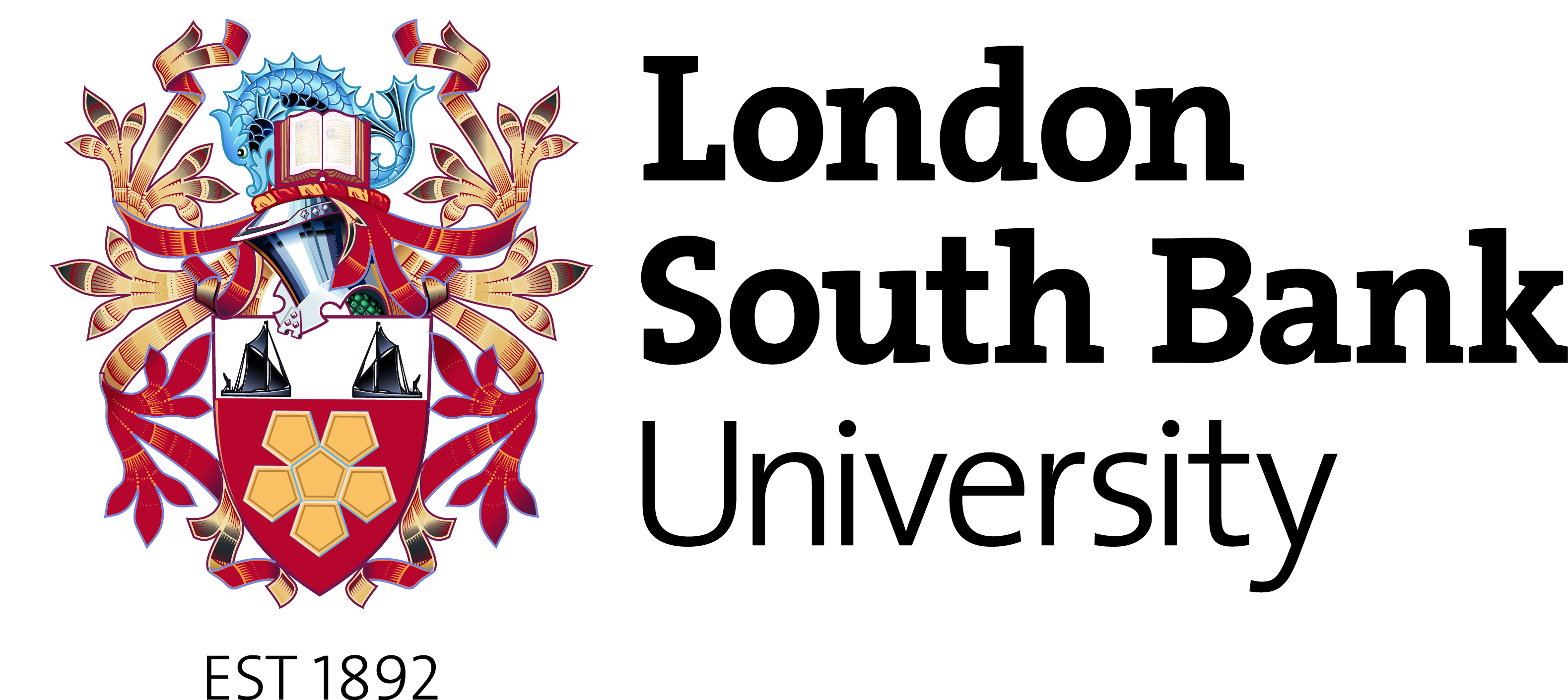 LSBU Crest Simple Colour Text Horizon Colour